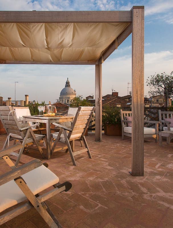 Rooftop terrace with La Salute view